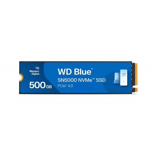 WD Blue SN5000 (WDS500G4B0E-00CNZ0) 500GB NVMe SSD, M.2 Interface, PCIe Gen4, 2280, Read 5000MB/s, Write 4000MB/s, 5 Year Warranty-Hard Drives-Gigante Computers
