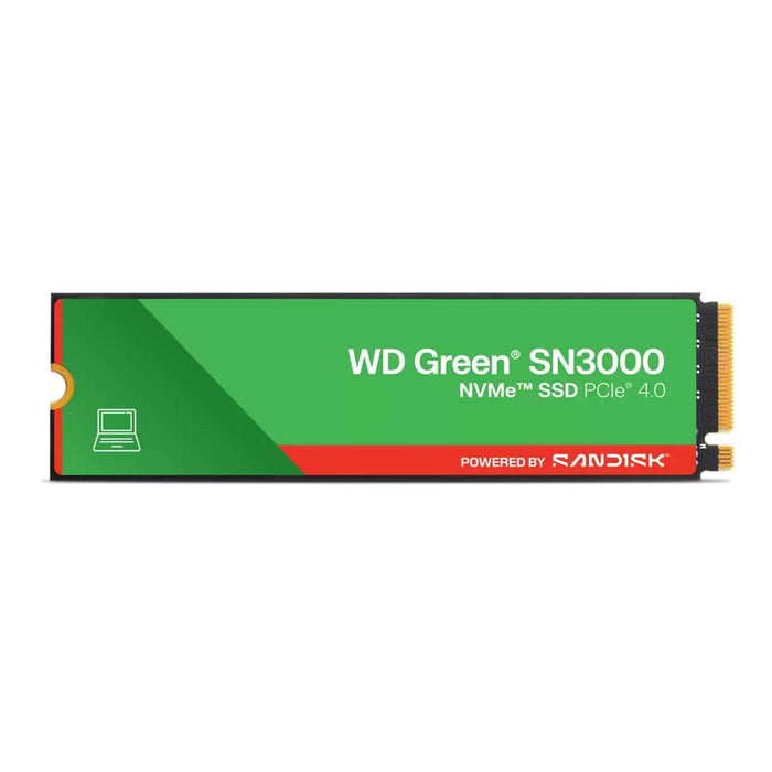 WD Green SN3000 (WDS200T4B0E-00CNZ0) 2TB NVMe SSD, M.2 Interface, PCIe Gen4, 2280, Read 5000MB/s, Write 4200MB/s, 3 Year Limited Warranty-Hard Drives-Gigante Computers