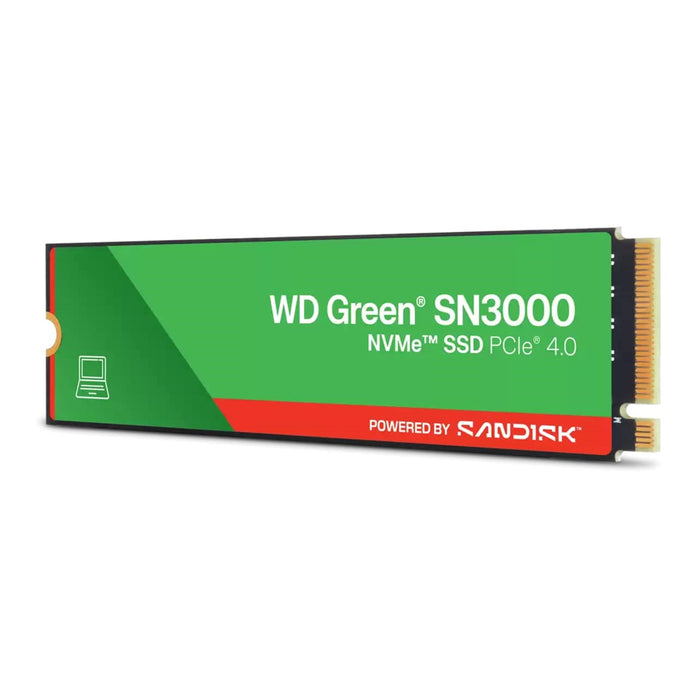 WD Green SN3000 (WDS200T4B0E-00CNZ0) 2TB NVMe SSD, M.2 Interface, PCIe Gen4, 2280, Read 5000MB/s, Write 4200MB/s, 3 Year Limited Warranty-Hard Drives-Gigante Computers