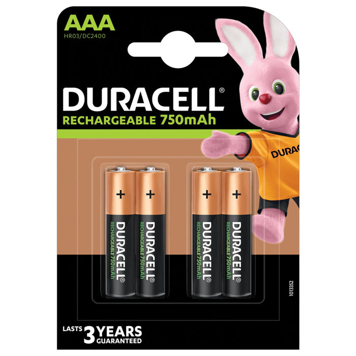 Duracell Recharge Plus Pack of 4 AAA 750mAh Rechargeable Batteries