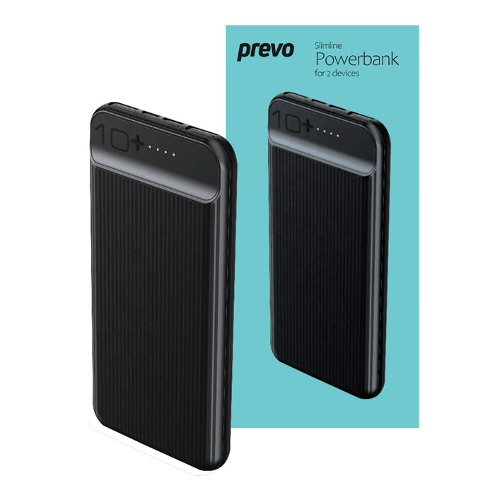 PREVO SP3012 10000mah Dual Slim Portable Power Bank Black