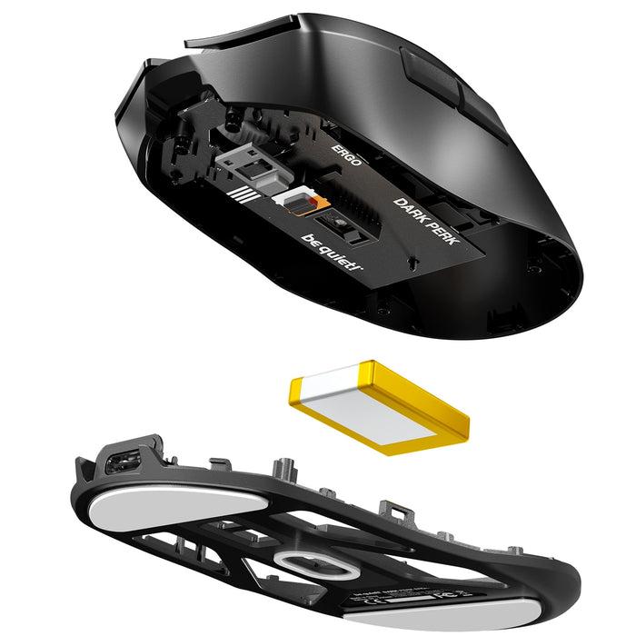 be quiet! Dark Perk | Ergo, Wireless Gaming mouse, Lightweight, 2.4GHz Wireless, Ergonomic Design, PixArt PAW3950 sensor, up to 32,000 DPI, Up to 110 Hours Battery Life, Up to 8,000 Hz Polling Rate-Mice-Gigante Computers