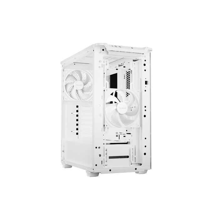 be quiet! Pure Base 501 Case, Airflow White, Mid Tower, 2 x USB Type-A, 1 x USB Type-C, 2 x Pure Wings 2 140mm Black PWM Fans Included, Sleek front panel and airflow top cover for a unified, classic design.-Cases-Gigante Computers