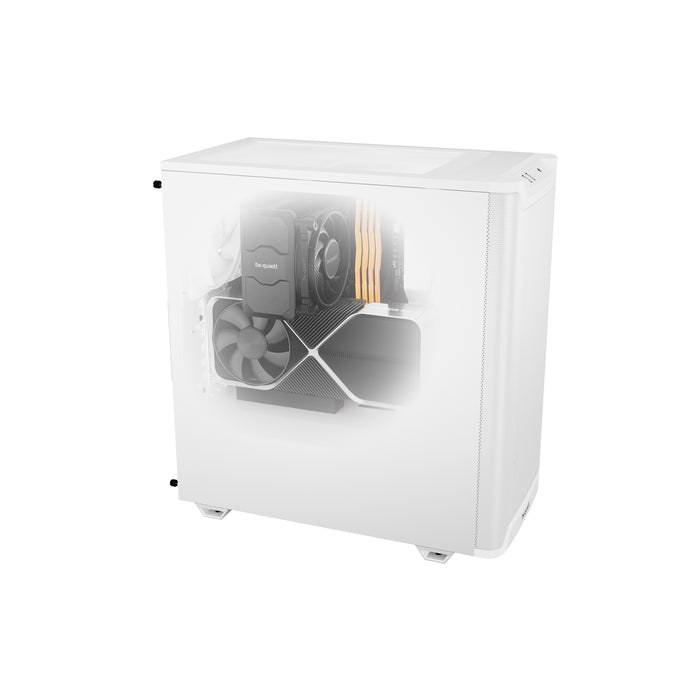 be quiet! Pure Base 501 Case, Airflow White, Mid Tower, 2 x USB Type-A, 1 x USB Type-C, 2 x Pure Wings 2 140mm Black PWM Fans Included, Sleek front panel and airflow top cover for a unified, classic design.-Cases-Gigante Computers