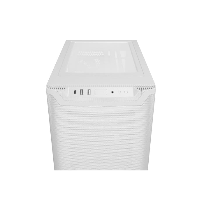 be quiet! Pure Base 501 Case, Airflow White, Mid Tower, 2 x USB Type-A, 1 x USB Type-C, 2 x Pure Wings 2 140mm Black PWM Fans Included, Sleek front panel and airflow top cover for a unified, classic design.-Cases-Gigante Computers
