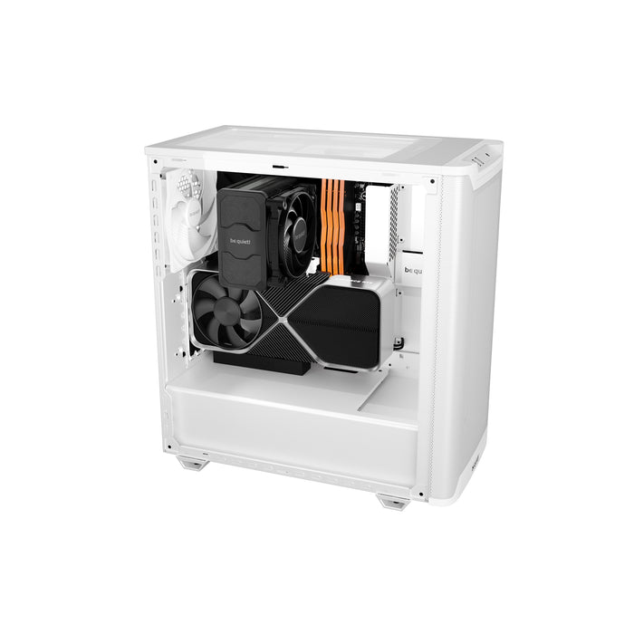 be quiet! Pure Base 501 Case, Airflow Window White, Mid Tower, 2 x USB Type-A, 1 x USB Type-C, 2 x Pure Wings 2 140mm Black PWM Fans Included, Sleek front panel and airflow top cover for a unified, classic design.-Cases-Gigante Computers