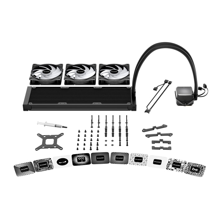 be quiet! Pure Loop 3 LX Liquid CPU Cooler, Universal Socket, 240mm Radiator, 3 x Light Wings LX PWM High Speed, Stylish ARGB cooling block featuring 10 included lighting foils, 3-year manufacurer's warranty.-Fans-Gigante Computers