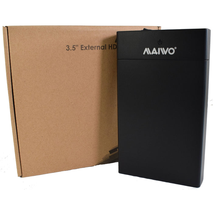 Maiwo USB 3.0 3.5 External Hard Drive Enclosure- Black  - With Power Adapter