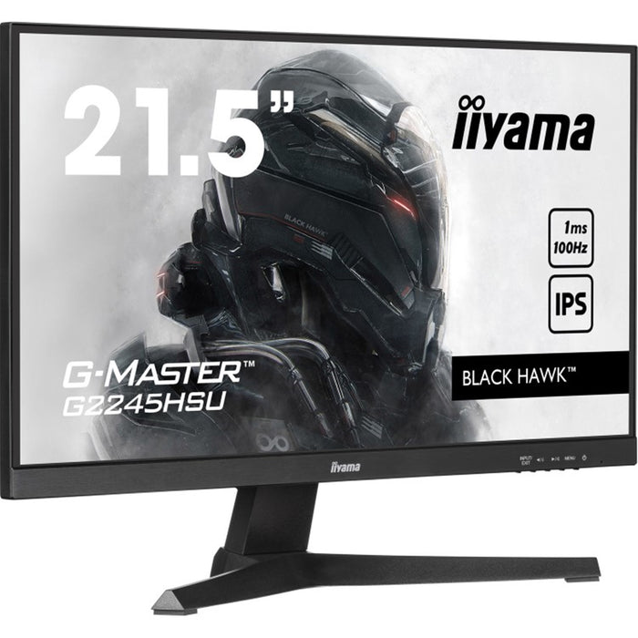 iiyama G-MASTER G2245HSU-B2 22 inch IPS Monitor, Full HD, 1ms, HDMI, DisplayPort, USB Hub, Freesync, 100Hz, Speakers, Black, Internal PSU, VESA-Monitors-Gigante Computers