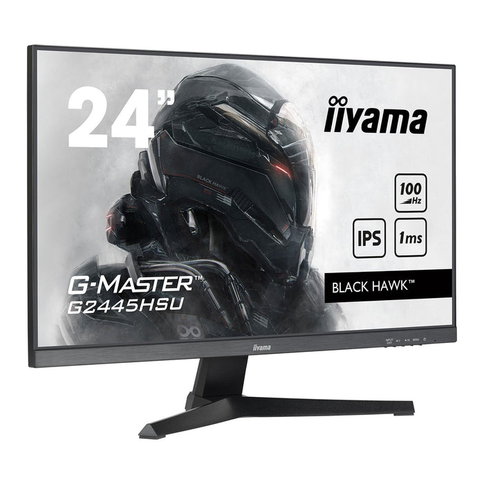 iiyama G-MASTER GB2445HSU-B1 24 inch IPS Monitor, Full HD, 1ms, HDMI, DisplayPort, USB Hubx2, Freesync, 100Hz, Speakers, Black, Internal PSU, VESA, Height Adjustable, Swivel-Monitors-Gigante Computers