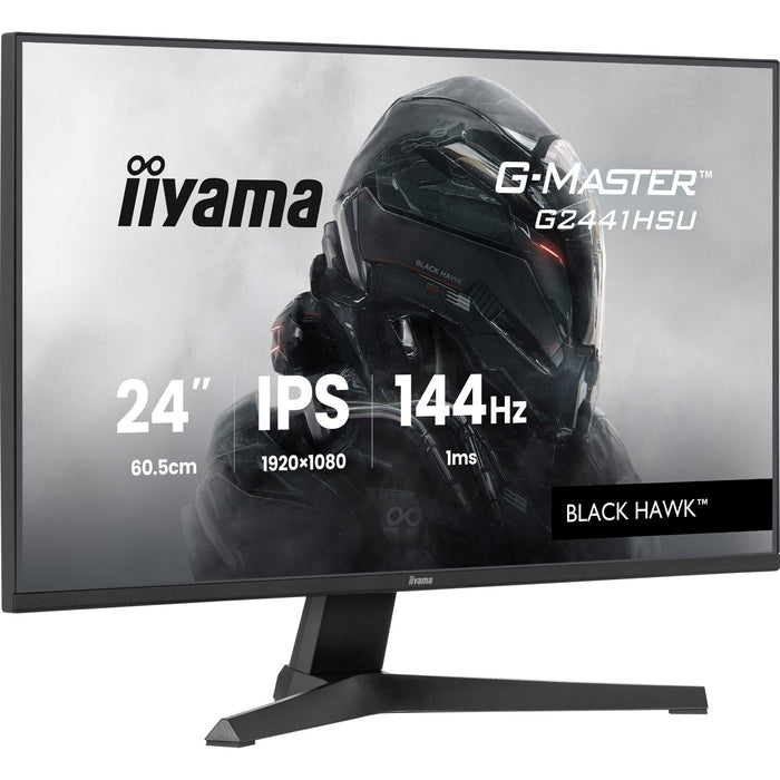 iiyama G-Master Black Hawk gaming monitor G2441HSU-B1 24" Black, IPS, Ultra Slim Bezel, Full HD, 144Hz, 1ms, FreeSync, HDMI, Display Port, USB Hub-Monitors-Gigante Computers