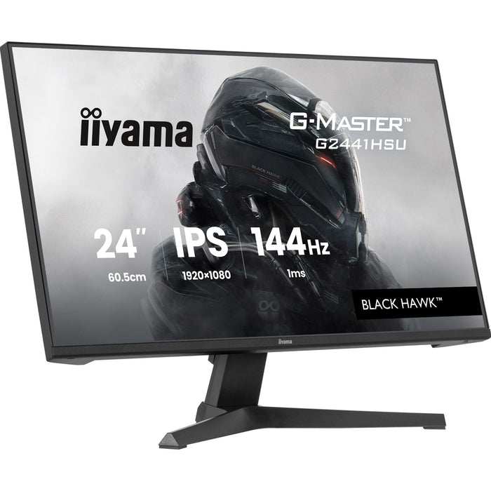 iiyama G-Master Black Hawk gaming monitor G2441HSU-B1 24" Black, IPS, Ultra Slim Bezel, Full HD, 144Hz, 1ms, FreeSync, HDMI, Display Port, USB Hub-Monitors-Gigante Computers