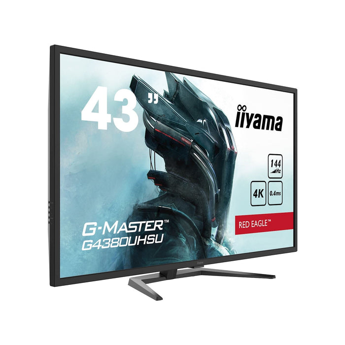 iiyama G-Master G4380UHSU-B1 Red Eagle 43 Inch Gaming Monitor, Black, VA panel, 144hz, 4K, 0.4ms, FreeSync, HDMI, DisplayPort, USB Hub, Int PSU, Speakers, VESA-Monitors-Gigante Computers