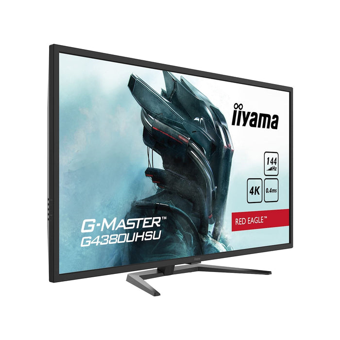 iiyama G-Master G4380UHSU-B1 Red Eagle 43 Inch Gaming Monitor, Black, VA panel, 144hz, 4K, 0.4ms, FreeSync, HDMI, DisplayPort, USB Hub, Int PSU, Speakers, VESA-Monitors-Gigante Computers