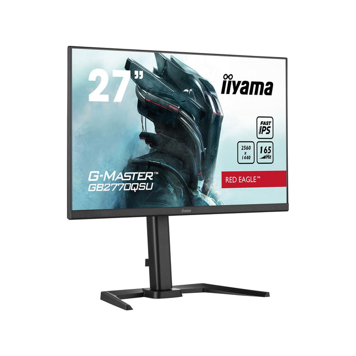 iiyama G-Master GB2770QSU-B5 Red Eagle 27 Inch Gaming Monitor, Black, WQHD, IPS, 165Hz, 0.5ms, FreeSync, HDMI, Display Port, USB Hub, Speakers, Int PSU, Height Adjustable, Pivot, VESA-Monitors-Gigante Computers