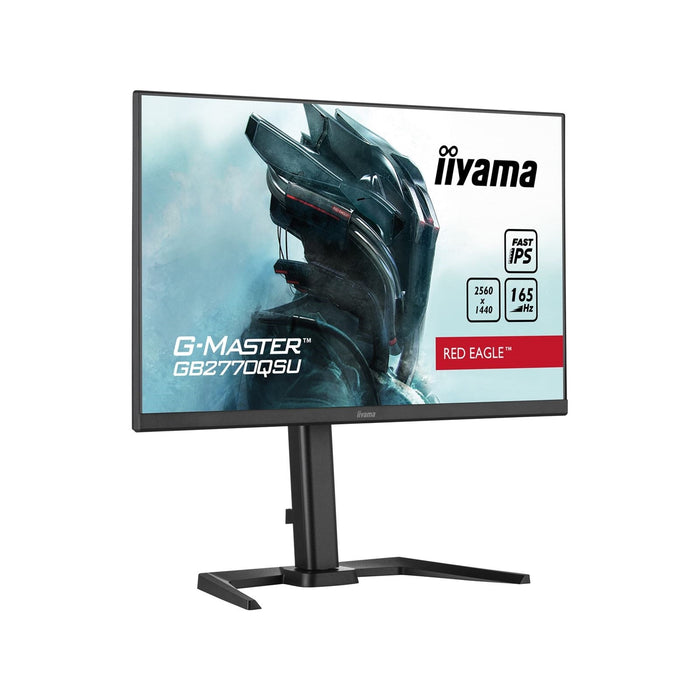 iiyama G-Master GB2770QSU-B5 Red Eagle 27 Inch Gaming Monitor, Black, WQHD, IPS, 165Hz, 0.5ms, FreeSync, HDMI, Display Port, USB Hub, Speakers, Int PSU, Height Adjustable, Pivot, VESA-Monitors-Gigante Computers