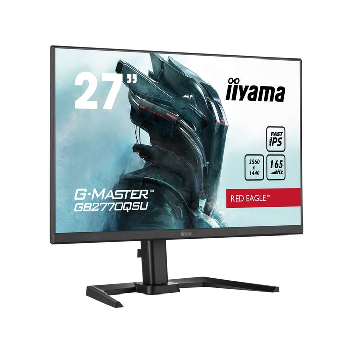 iiyama G-Master GB2770QSU-B5 Red Eagle 27 Inch Gaming Monitor, Black, WQHD, IPS, 165Hz, 0.5ms, FreeSync, HDMI, Display Port, USB Hub, Speakers, Int PSU, Height Adjustable, Pivot, VESA-Monitors-Gigante Computers