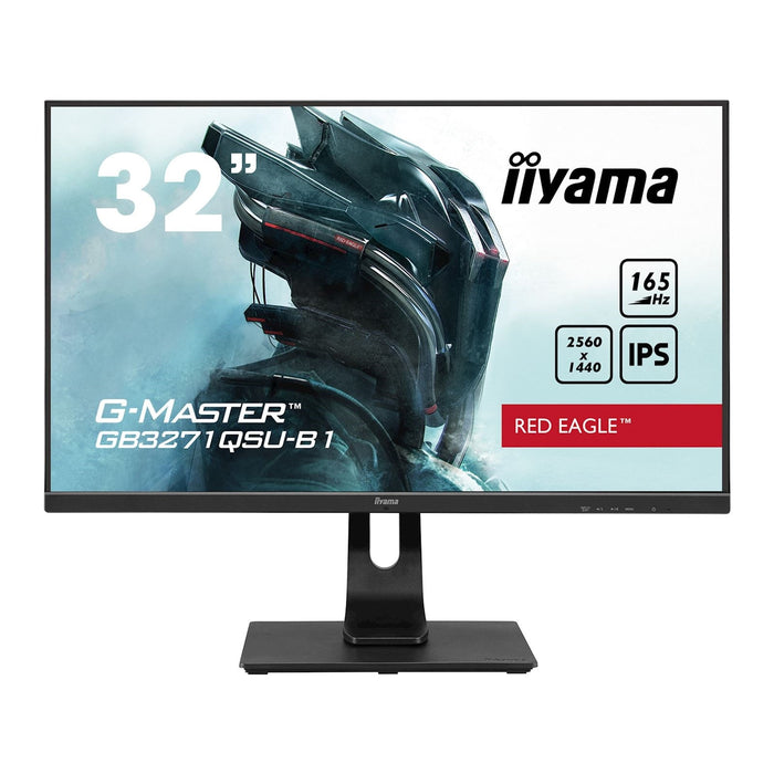 iiyama G-Master GB3271QSU-B1 32 Inch Red Eagle Gaming Monitor, IPS, 2560x1440, 1ms, 165hz, FreeSync, HDMI, Display Port, USB Hub, Speakers, Int PSU, Height Adjustable-Monitors-Gigante Computers