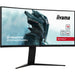 iiyama G-Master Red Eagle Curved Gaming Monitor, GCB3484WQSU-B1, 34 Inch, Black, 3440 x 1440, 0.4ms, 180hz, FreeSync, HDMI, Display Port, USB-Hub, Height Adjustable, Swivel, VESA-Monitors-Gigante Computers