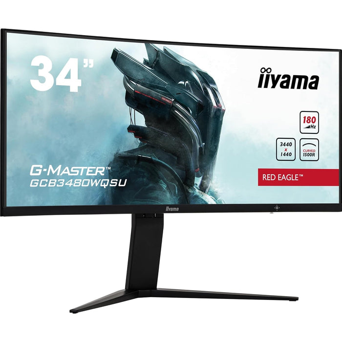 iiyama G-Master Red Eagle curved gaming monitor GCB3480WQSU-B1 34" Black, 3440 x 1440, 0.4ms, 180hz, FreeSync, HDMI, Display Port, Height Adjustable-Monitors-Gigante Computers