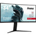 iiyama G-Master Red Eagle curved gaming monitor GCB3480WQSU-B1 34" Black, 3440 x 1440, 0.4ms, 180hz, FreeSync, HDMI, Display Port, Height Adjustable-Monitors-Gigante Computers