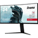 iiyama G-Master Red Eagle curved gaming monitor GCB3480WQSU-B1 34" Black, 3440 x 1440, 0.4ms, 180hz, FreeSync, HDMI, Display Port, Height Adjustable-Monitors-Gigante Computers