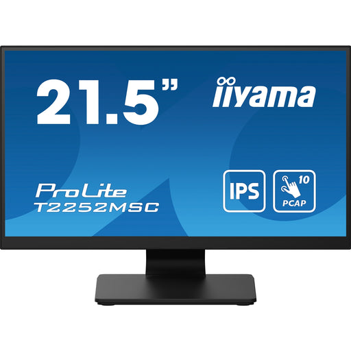 iiyama PROLITE T2252MSC-B2 21.5 Inch 10 Point Touchscreen IPS Monitor, Full HD, 5ms, USB Hub, HDMI, DisplayPort, Speakers, Black, Internal PSU, VESA-Gigante Computers