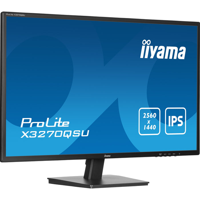 iiyama PROLITE X3270QSU-B1 32 Inch IPS Monitor, Black, 2560x1440, 3ms, 100hz, FreeSync, HDMI, Display Port, USB Hub, Speakers, Int PSU, VESA-Gigante Computers