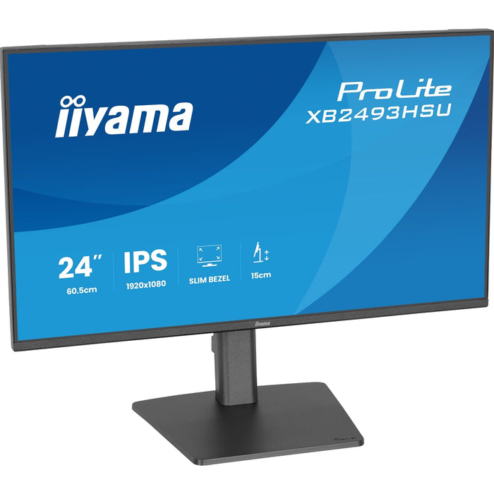 iiyama PROLITE XB2493HSU-B1 24 inch IPS Monitor, Full HD, 1ms, USB Hubx2, HDMI, DisplayPort, Freesync, 120Hz, Speakers, Black, ACR, Internal PSU, VESA, Height Adjustable-Monitors-Gigante Computers