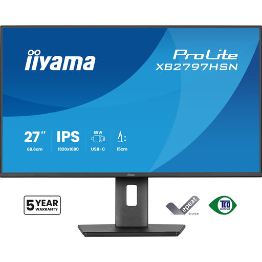 iiyama PROLITE XB2797HSN-B1 27 inch IPS Monitor, Full HD, 1ms, HDMI, DisplayPort, Freesync, 100Hz, Speakers, Black, Internal PSU-Monitors-Gigante Computers