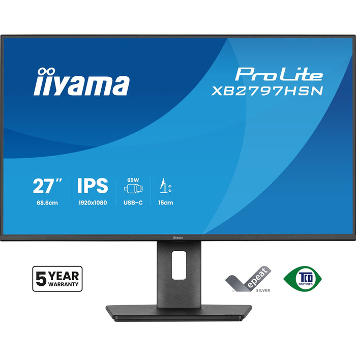 iiyama PROLITE XB2797HSN-B1 27 inch IPS Monitor, Full HD, 1ms, HDMI, DisplayPort, Freesync, 100Hz, Speakers, Black, Internal PSU-Monitors-Gigante Computers