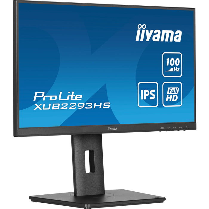 iiyama PROLITE XUB2293HS-B6 22 inch IPS Monitor, Full HD, 1ms, HDMI, DisplayPort, Freesync, 100Hz, Speakers, Black, Internal PSU, Height Adjust, Pivot, ACR, VESA-Monitors-Gigante Computers