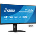 iiyama ProLite Curved Monitor XCB3497WQSNP-B1 34" VA Ultra-Wide Screen with KVM Switch, LAN, USB-C Dock, 0.4ms, 120Hz, HDMI, DisplayPort, Speakers, Height Adjustment-Monitors-Gigante Computers