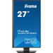 iiyama ProLite XUB2797QSN-B2 27" QHD IPS technology panel with USB-C dock and RJ45 (LAN), 1ms, USB Hubx4, HDMI, DisplayPort, Freesync, 100Hz, Speakers, Black, ACR, Internal PSU, VESA-Monitors-Gigante Computers