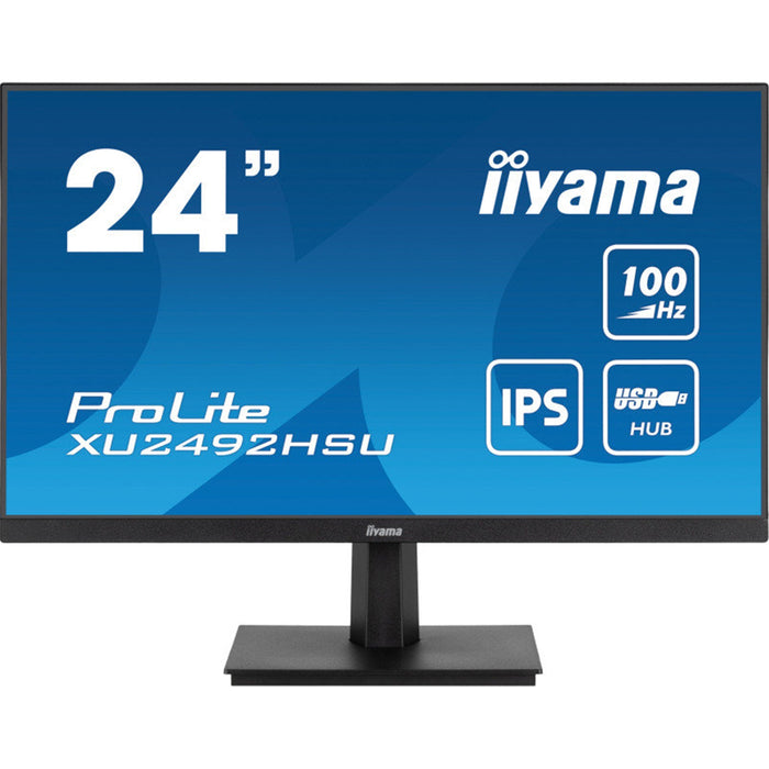 iiyama Prolite XU2492HSU-B6 24 inch IPS Monitor, Full HD, 0.4ms, USB Hub, HDMI, DisplayPort, 100Hz, Speakers, Black, Internal PSU, VESA-Monitors-Gigante Computers