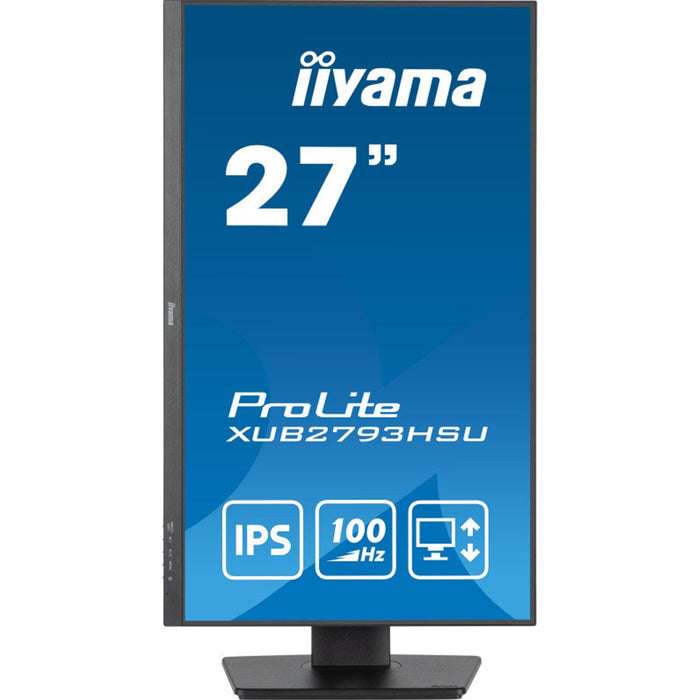 iiyama Prolite XU2793HS-B 27 inch IPS Monitor, Full HD, 1ms, HDMI, DisplayPort, 100Hz, Speakers, Black, Internal PSU, VESA-Monitors-Gigante Computers