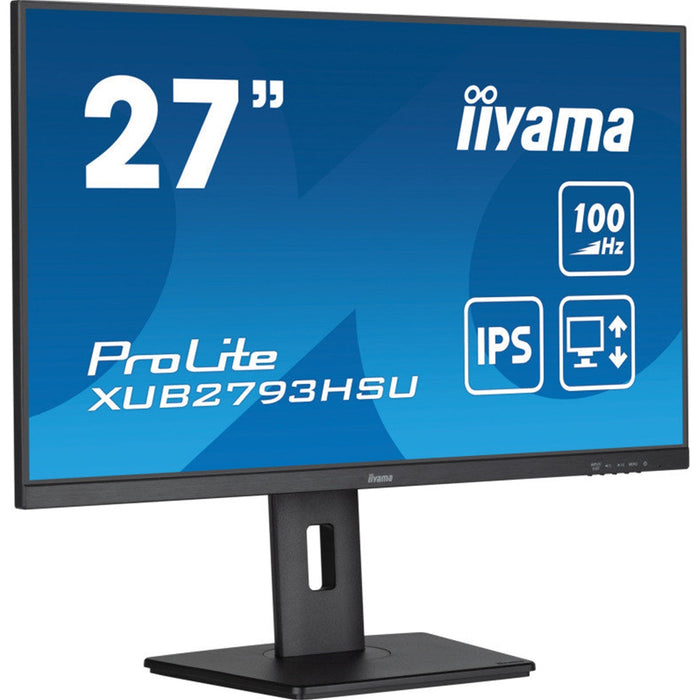 iiyama Prolite XU2793HS-B 27 inch IPS Monitor, Full HD, 1ms, HDMI, DisplayPort, 100Hz, Speakers, Black, Internal PSU, VESA-Monitors-Gigante Computers