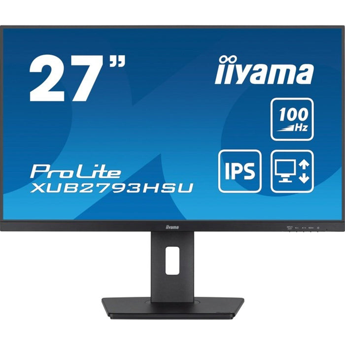 iiyama Prolite XU2793HS-B 27 inch IPS Monitor, Full HD, 1ms, HDMI, DisplayPort, 100Hz, Speakers, Black, Internal PSU, VESA-Monitors-Gigante Computers