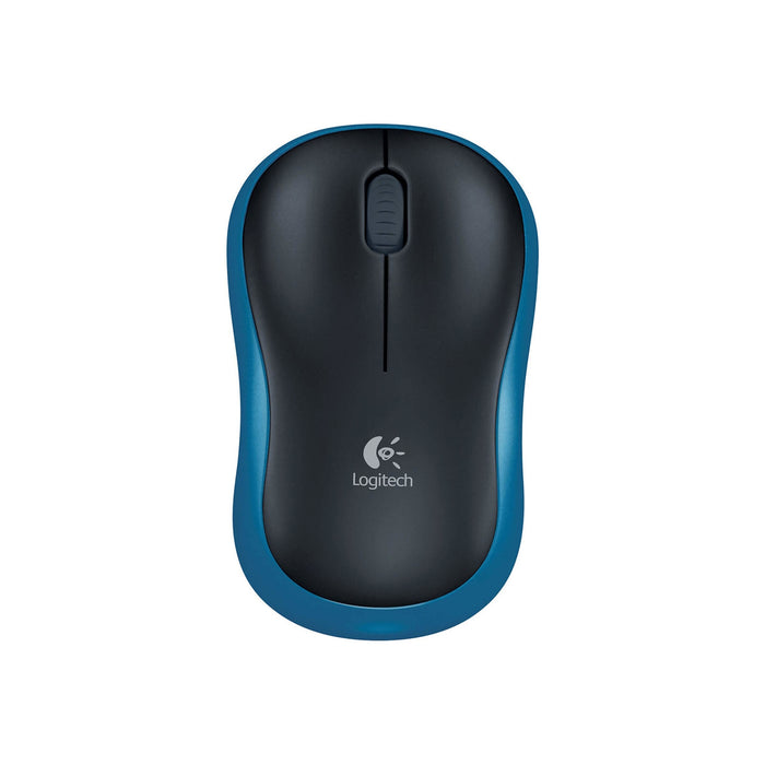 Logitech M185 Black/Blue Wireless Full Size Optical Mouse