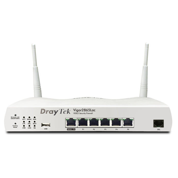 DrayTek V2865LAC-K Vigor 2865Lac Wireless 5 AC Multi-WAN Firewall VDSL/4G LTE Integrated Modem Router with VOIP Functionality