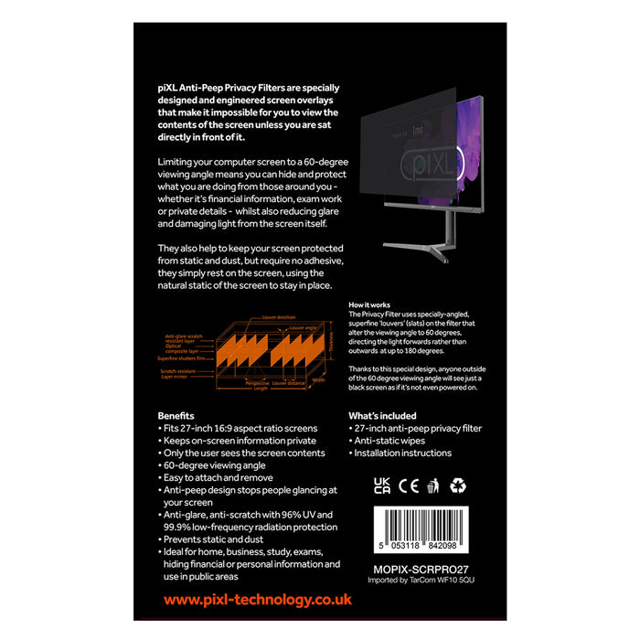 piXL 27 Inch Monitor Privacy Screen Filter-Monitors-Gigante Computers