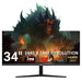 piXL 34-inch UWQHD UltraWide 165Hz Gaming Monitor with 100% sRGB Colour Gamut, Quad HD 3440 x 1440 IPS Panel & 1ms Response Time, 3 Year Warranty & Speakers-Monitors-Gigante Computers