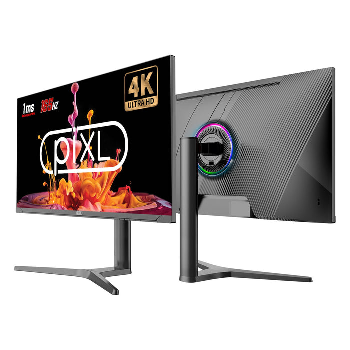 piXL CM32G7 32 Inch 4K IPS Monitor, 165Hz, 1ms, Frameless, Freesync, G-Sync, HDMI, DisplayPort, USB-C, USB-A x 2 With Audio Port, Black, RGB Lighting, VESA Mount, Height Adjustable, 3 Year Warranty-Monitors-Gigante Computers