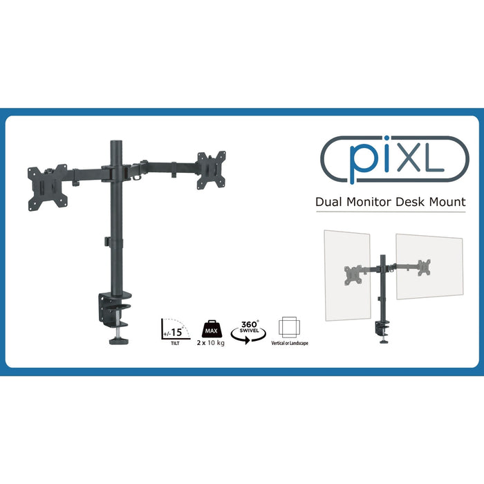 piXL Double Monitor Arm Desk Mount-Monitor Cleaning Stands-Gigante Computers