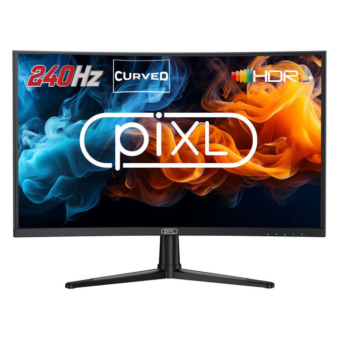 piXL PX27CC301B 27 Inch 240Hz HDR 10+ Full HD Curved Gaming Monitor with 1920 x 1080 Resolution, 1ms Response Time, HDR 10+, DisplayPort, 2 x HDMI & VESA Mount-Monitors-Gigante Computers
