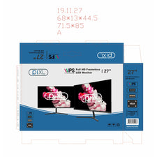 piXL PX27IHDD 27 Inch Frameless Monitor, Widescreen IPS LCD Panel, Tru ...