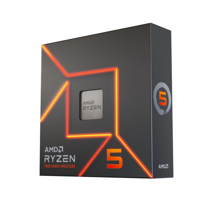 AMD Ryzen 5 7600X with Radeon Graphics, 6 Core Processor, 12 Threads, 4.7Ghz up to 5.3Ghz Turbo, 38MB Cache, 105W, No Fan