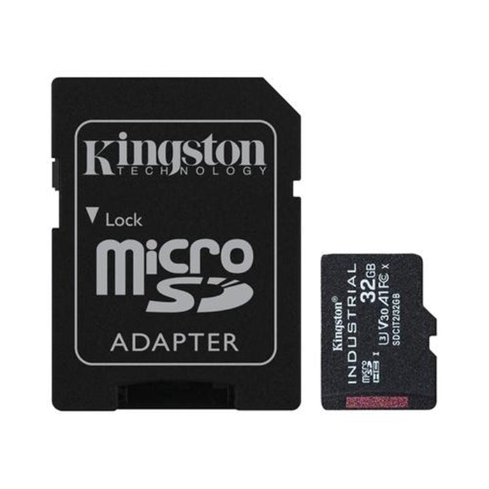 Kingston SDCIT/32GB Industrial Micro SD Flash Memory Card, 32GB, Class U3 V30 A1, UHS-I U1, Retail Packed