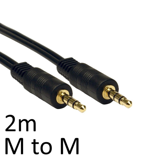 3.5mm (M) Stereo Plug to 3.5mm (M) Stereo Plug 2m Black OEM Cable-Audio Visual-Gigante Computers