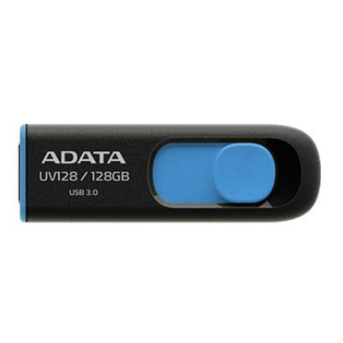 ADATA 128GB USB 3.0 Memory Pen, Retractable, Capless, Black & Blue-USB Memory-Gigante Computers